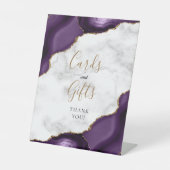 Signe De Table Agate Purple Gold Marbre Cartes de mariage et cade (Recto)