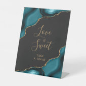 Signe De Table Agate Turquoise Or foncé Mariage L'amour est doux (Recto)