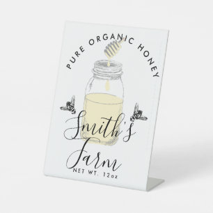 Signe De Table Agritourisme miel jarre étiquette petite entrepris