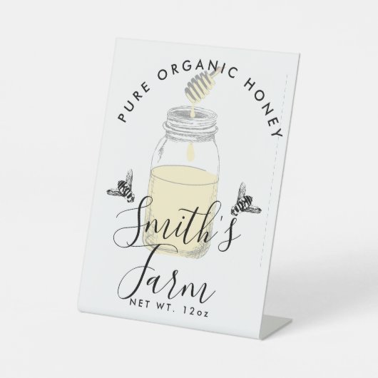 Signe De Table Agritourisme miel jarre étiquette petite entrepris (Recto)