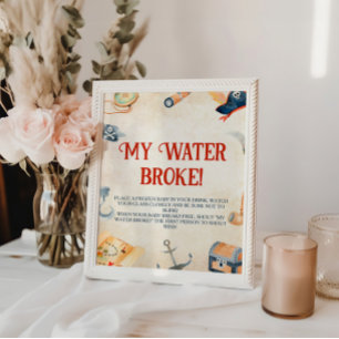 Signe De Table Ahoy C'est un garçon Baby shower My Water Broke
