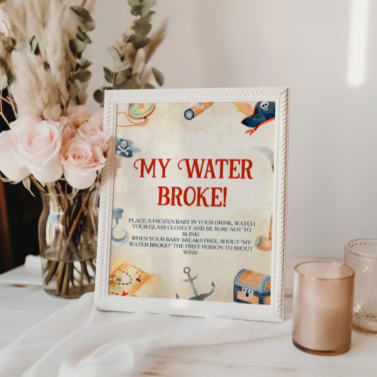 Signe De Table Ahoy C'est un garçon Baby shower My Water Broke