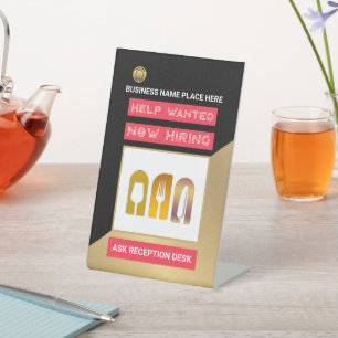 Signe De Table Aide Recherché maintenant l'embauche Appliquer Log