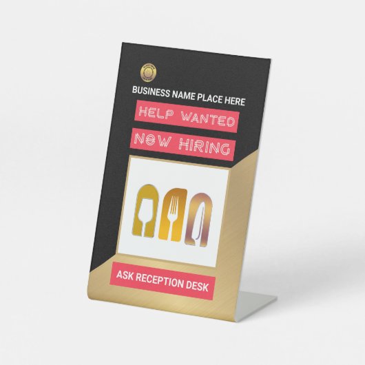 Signe De Table Aide Recherché maintenant l'embauche Appliquer Log (Recto)
