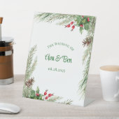 Signe De Table aiguilles de pin rouge mariage de couronne (In SItu)