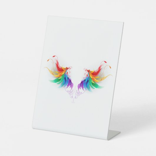 Signe De Table Ailes fluffy arc-en-ciel (Recto)
