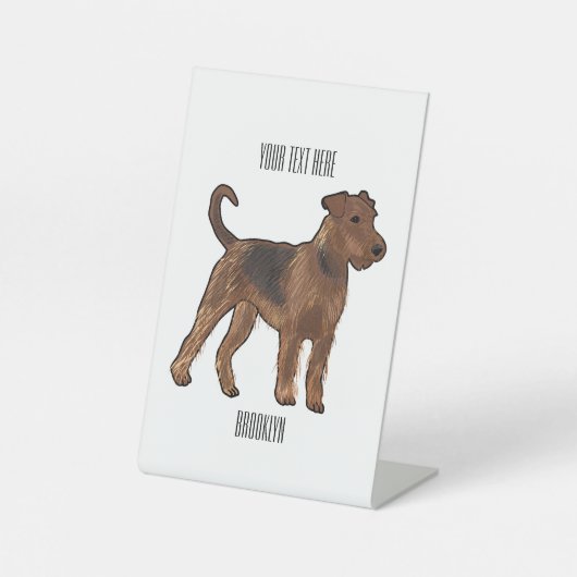 Signe De Table Airedale terrier dog cartoon (Recto)