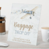 Signe De Table Airplane Aviator Pilot 1st Birthday Baggage Drop (In SItu)