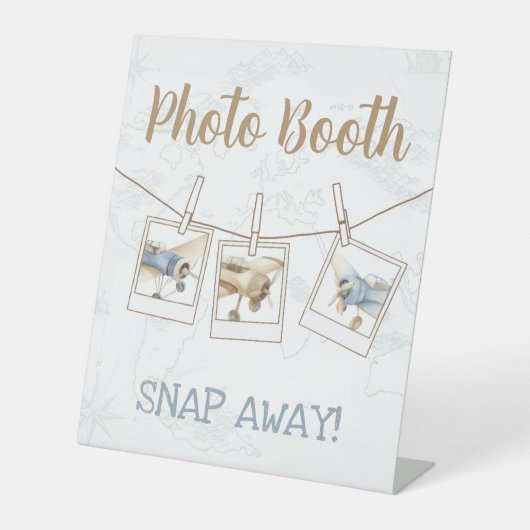 Signe De Table Airplane Aviator Pilot 1st Birthday Photo Booth (Recto)