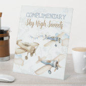 Signe De Table Airplane Aviator Pilot 1st Birthday Sky High Sweet (In SItu)