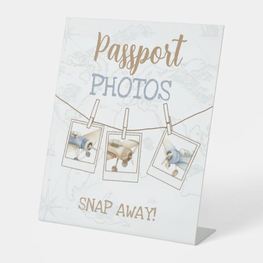 Signe De Table Airplane Aviator Pilot 1st Passport Photo Booth (Recto)