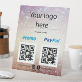 Signe De Table Ajouter l'analyse du logo pour payer Venmo PayPal (In SItu)