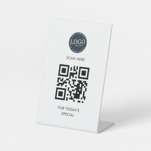 Signe De Table Ajouter le code QR et le menu Logo Affaires spécia (Recto)