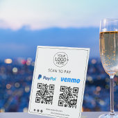 Signe De Table Ajouter le logo PayPal Venmo paiement mobile sans