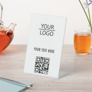 Signe De Table Ajouter le logo QR Code Entreprise de texte person
