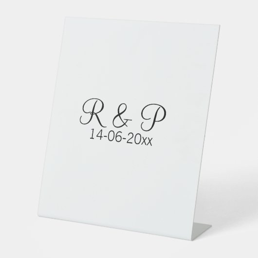 Signe De Table Ajouter monogramme du nom du couple ajouter date a (Recto)