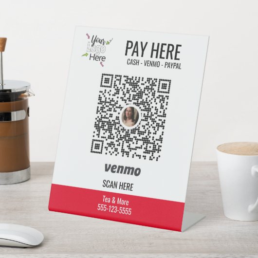 Signe De Table Ajouter un logo personnalisé | Utiliser Venmo Pay  (In SItu)