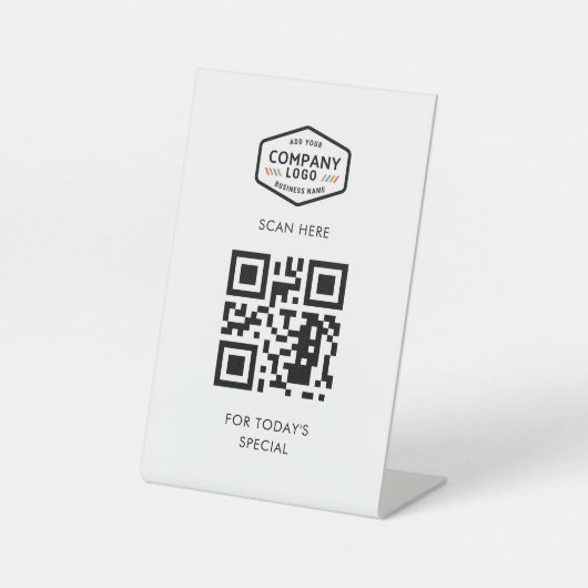 Signe De Table Ajouter votre code QR et votre logo professionnel (Recto)
