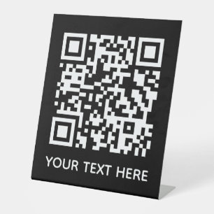 Signe De Table Ajouter votre propre code QR Code texte Scan menu 