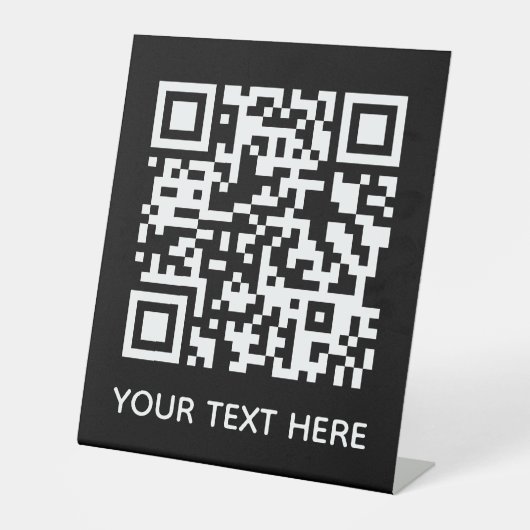Signe De Table Ajouter votre propre code QR Code texte Scan menu  (Recto)