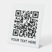 Signe De Table Ajouter votre propre code QR Code texte Scan menu  (Recto)