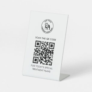 Signe De Table Ajoutez votre code QR et votre logo professionnel