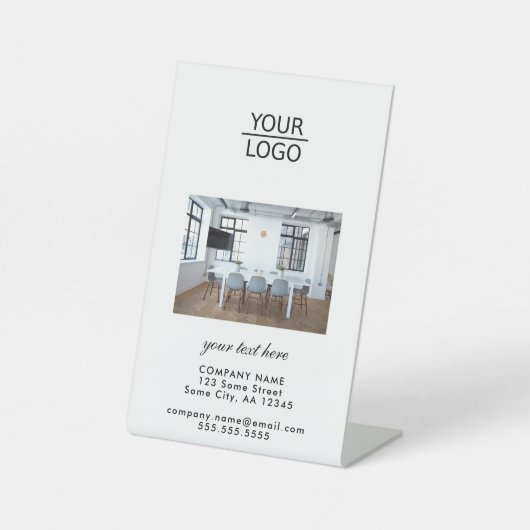 Signe De Table Ajoutez votre logo avec la photo personnalisée de (Recto)