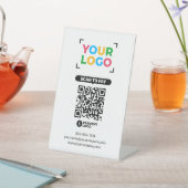 Signe De Table Ajoutez Votre Logo Scan Simple Pour Payer Code QR (In SItu)