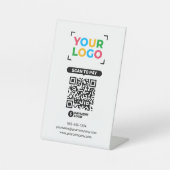 Signe De Table Ajoutez Votre Logo Scan Simple Pour Payer Code QR (Recto)