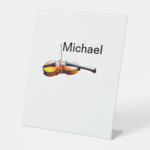 Signe De Table Ajoutez votre nom texte brun amateur de violon mus