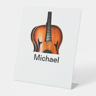 Signe De Table Ajoutez votre nom texte brun amateur de violon mus
