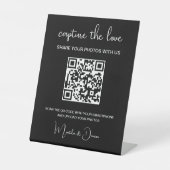 Signe De Table Album de photos de mariage QR Code Capture the Lov (Recto)