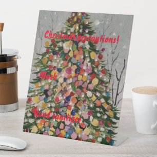 Signe De Table Alerte aux arbres de Noël