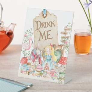Signe De Table Alice Adventures Woderland Anniversaire Boire moi 