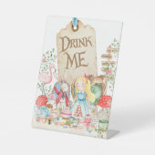 Signe De Table Alice Adventures Woderland Anniversaire Boire moi  (Recto)