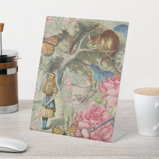 Signe De Table Alice Cheshire Chat Wonderland Tree Garden (In SItu)