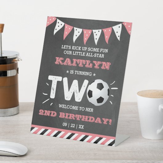 Signe De Table All-star Soccer Ball 2e anniversaire Bienvenue (In SItu)