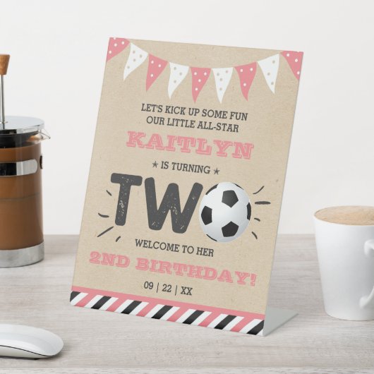 Signe De Table All-star Soccer Ball 2e anniversaire Bienvenue (In SItu)