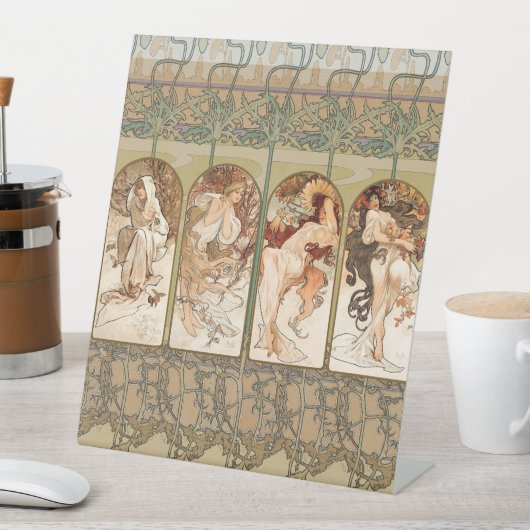 Signe De Table Alphonse Mucha The Seasons 1897 Art Nouveau (In SItu)