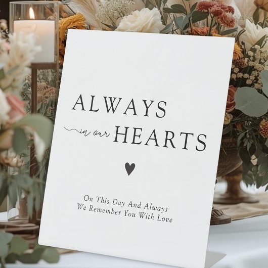 Signe De Table Always In Our Hearts Wedding Memorial