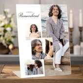 Signe De Table Always Remembered — Modern Memorial Photo Collage