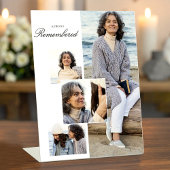 Signe De Table Always Remembered — Modern Memorial Photo Collage