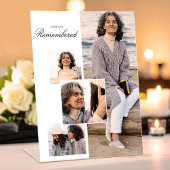Signe De Table Always Remembered — Modern Memorial Photo Collage