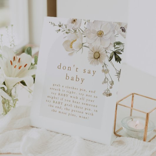 Signe De Table ALYSSA Boho Flower Ne pas dire Baby Game Baby show