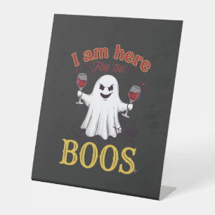 Signe De Table Am Here Boos Halloween Fantôme Verres à Vin Araign