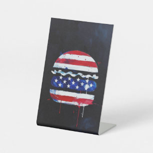 Signe De Table America Burger (Peinture noire n° 3)