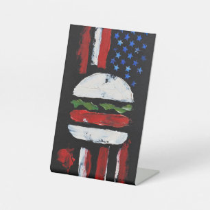 Signe De Table America Burger (Peinture noire n° 7)