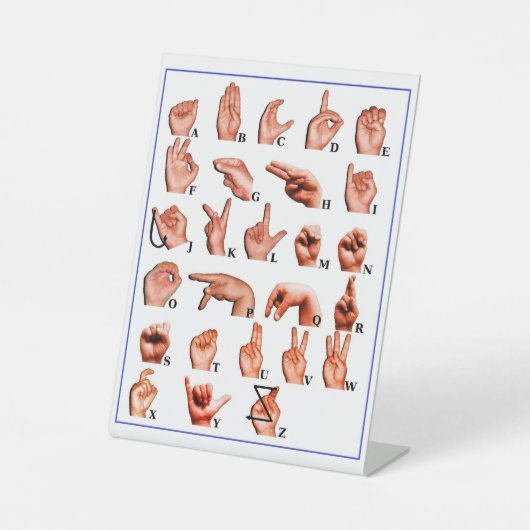Signe De Table American Language Alphabet Board, Learn ASL (Recto)