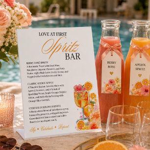 Signe De Table Amour au premier Spritz Bar de fête de douche de m