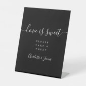 Signe De Table Amour doux faveur de script moderne noir et blanc (Recto)